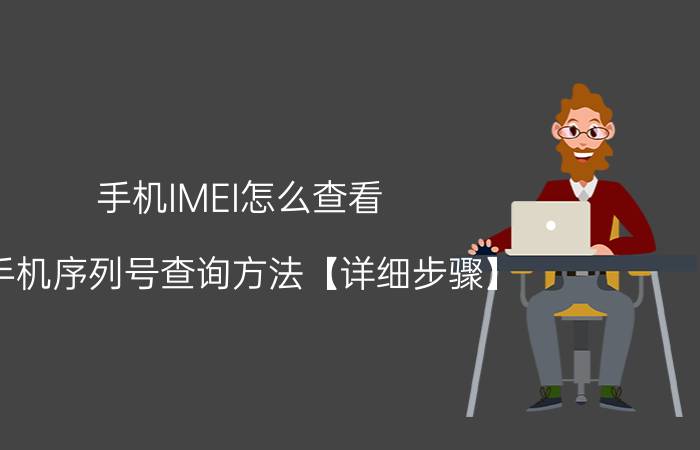 手机IMEI怎么查看 手机序列号查询方法【详细步骤】